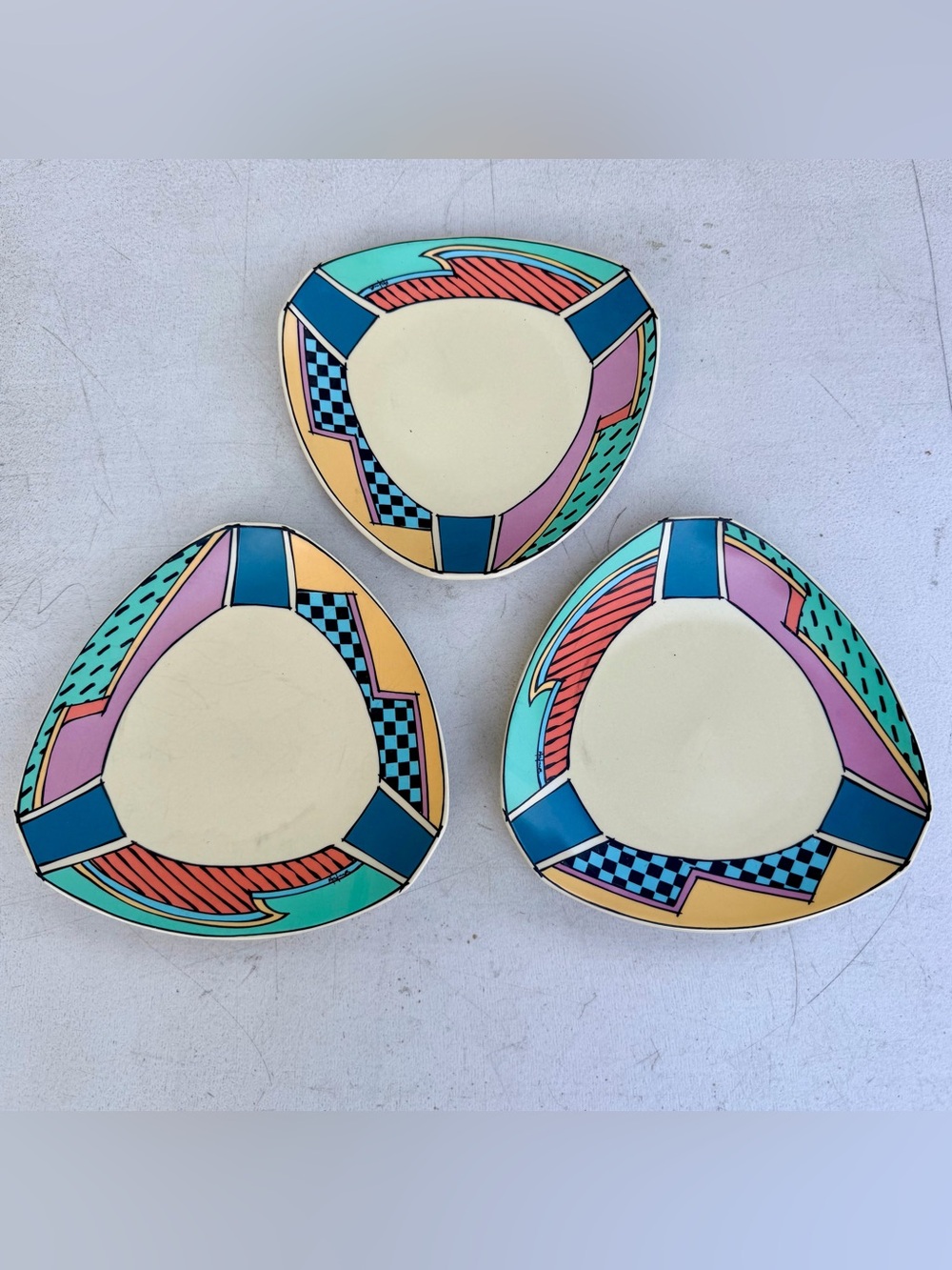 1980s Rosenthal Studio-Linie “Flash” Dorothy Hafner Dessert Plates (SET OF 3)